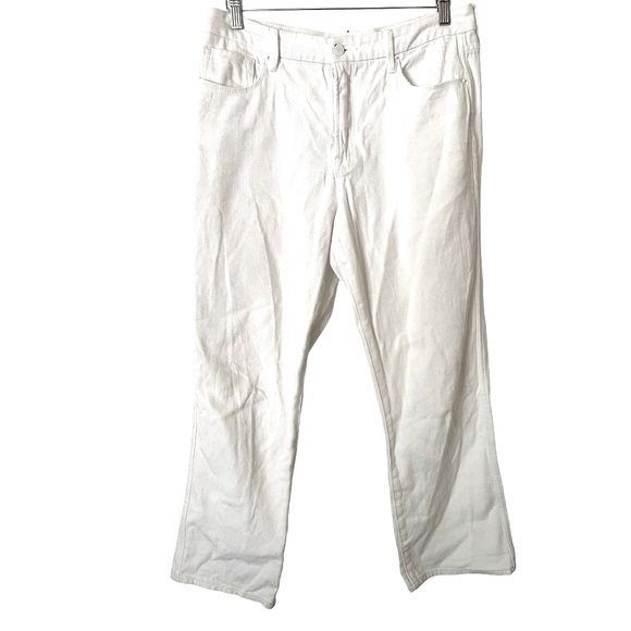 Good American Good Curve White High Waist Raw Hem Jeans 12 - Picture 4 of 13